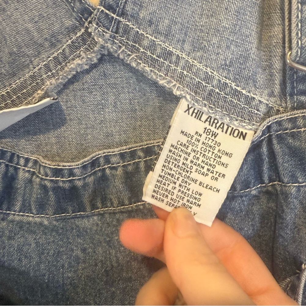 VTG Y2K Xhilaration Denim Shortalls - Light Blue - Picture 4 of 5